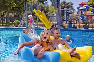 The pool and playground at Motueka TOP 10 is a drawcard for families looking for summer fun and relaxation.